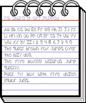 KG Shake it Off Popped Regular animated font preview