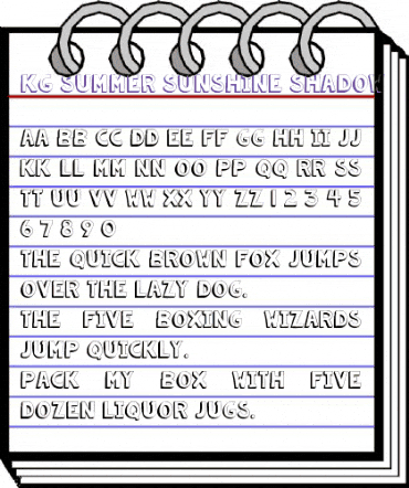 KG Summer Sunshine Shadow Regular animated font preview