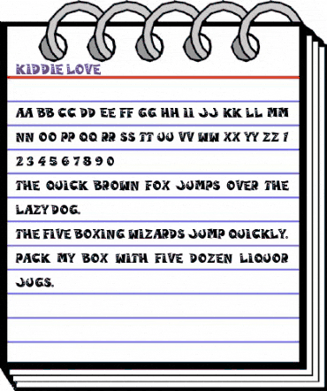 Kiddie Love Regular animated font preview