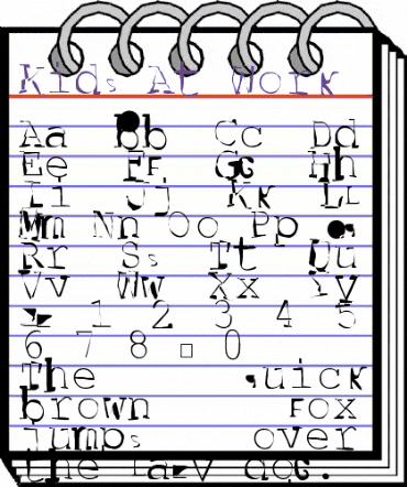 Kids At Work bold animated font preview