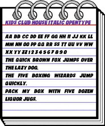 Kids Club House Cursiva animated font preview