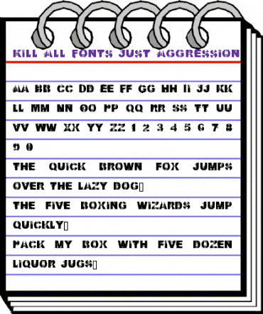 Kill All Fonts Just Aggression Regular animated font preview