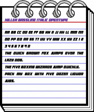Killer Bassline Italic animated font preview