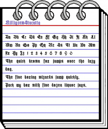 KilligrewStacatto Regular animated font preview