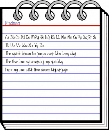 Kindness Regular animated font preview