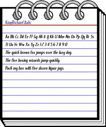 King Richard Italic animated font preview King Richard Italic animated font preview