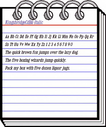 Kingsbridge Condensed Book Italic animated font preview Kingsbridge Condensed Book Italic animated font preview