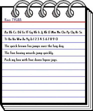 Kino TYGRA Regular animated font preview Kino TYGRA Regular animated font preview