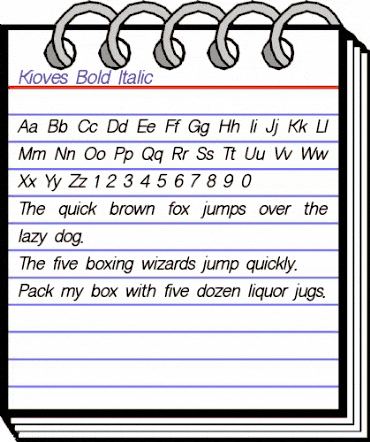 Kioves Bold Italic animated font preview