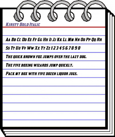 Kirsty Bold Italic animated font preview Kirsty Bold Italic animated font preview