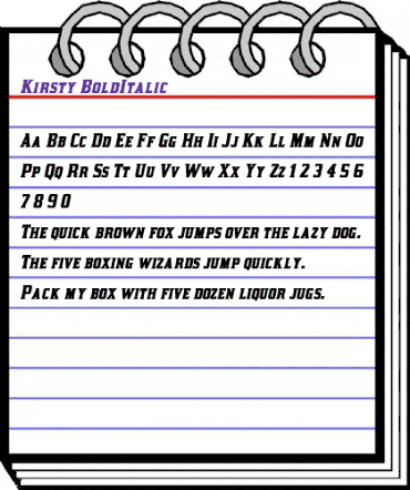 Kirsty Bold Italic animated font preview Kirsty Bold Italic animated font preview