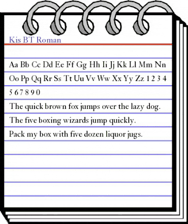 Kis BT Roman animated font preview