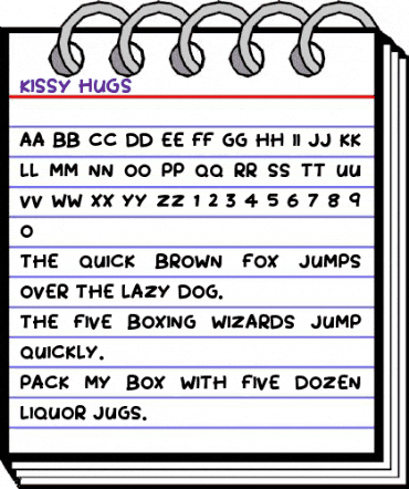 Kissy Hugs Regular animated font preview