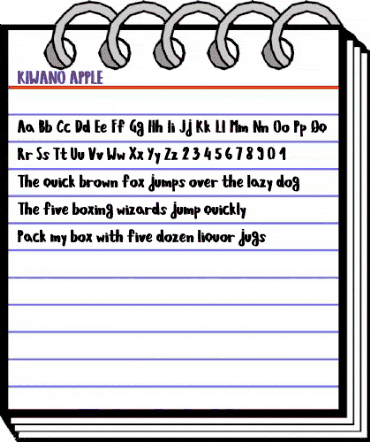 KIWANO APPLE Regular animated font preview