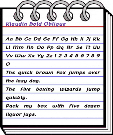 Klaudia Bold Oblique animated font preview Klaudia Bold Oblique animated font preview