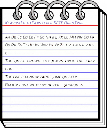Klavika Light Caps Light Italic animated font preview Klavika Light Caps Light Italic animated font preview