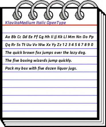 Klavika Medium Italic animated font preview Klavika Medium Italic animated font preview