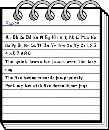 Klaxon Regular animated font preview Klaxon Regular animated font preview