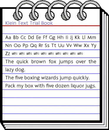 Klein Text Trial Book animated font preview Klein Text Trial Book animated font preview