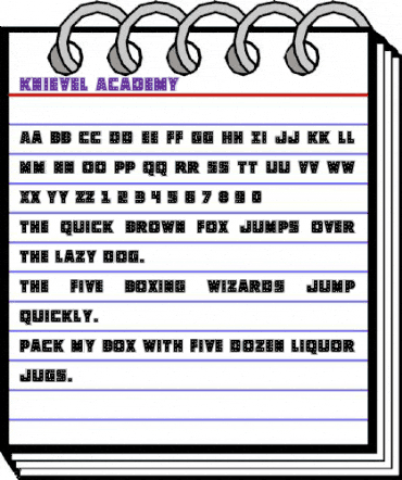 Knievel Academy Regular animated font preview
