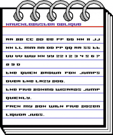 Knucklebuster Oblique animated font preview Knucklebuster Oblique animated font preview
