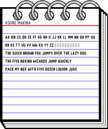 Kohne Makina Regular animated font preview Kohne Makina Regular animated font preview