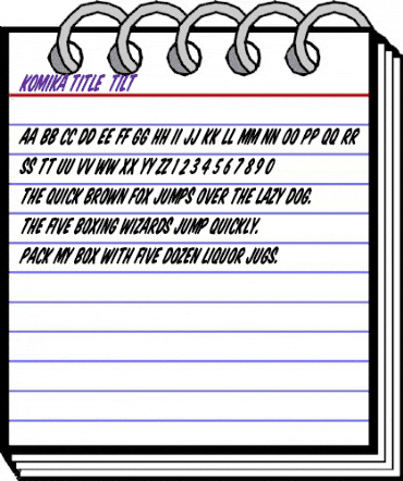 Komika Title - Tilt Regular animated font preview Komika Title - Tilt Regular animated font preview