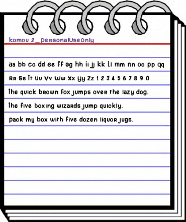 komou 2_PersonalUseOnly Regular animated font preview