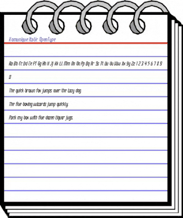 Komunique Italic animated font preview Komunique Italic animated font preview