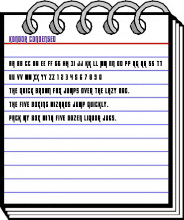 Kondor Condensed Condensed animated font preview