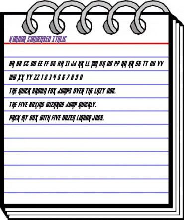 Kondor Condensed Italic Condensed Italic animated font preview Kondor Condensed Italic Condensed Italic animated font preview