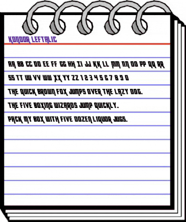 Kondor Leftalic Italic animated font preview