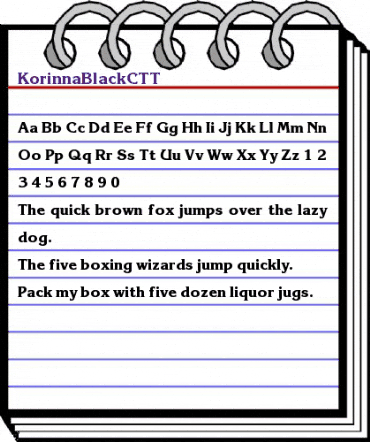 KorinnaBlackCTT Regular animated font preview