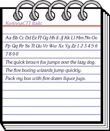 KorinnaCTT Italic animated font preview KorinnaCTT Italic animated font preview