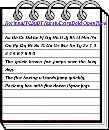ITC Korinna Kursiv Extra Bold animated font preview