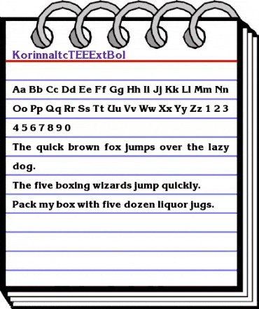 KorinnaItcTEEExtBol Regular animated font preview