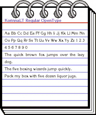 ITC Korinna LT Regular animated font preview