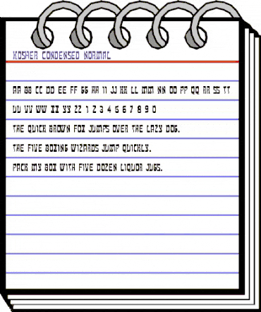 Kosher Condensed Normal animated font preview Kosher Condensed Normal animated font preview