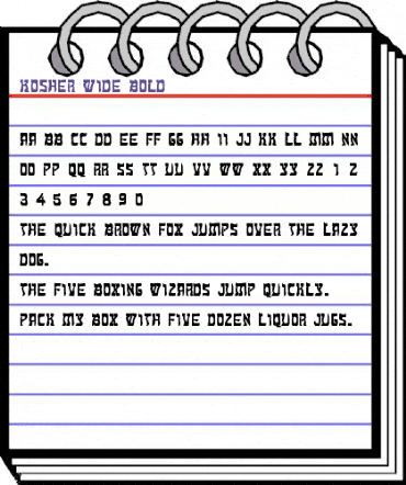 Kosher Wide Bold animated font preview Kosher Wide Bold animated font preview