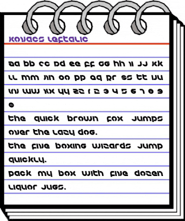 Kovacs Leftalic Italic animated font preview Kovacs Leftalic Italic animated font preview