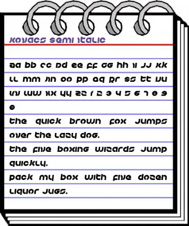 Kovacs Semi-Italic Semi-Italic animated font preview Kovacs Semi-Italic Semi-Italic animated font preview