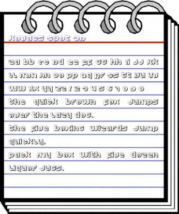 Kovacs Spot 3D Regular animated font preview Kovacs Spot 3D Regular animated font preview