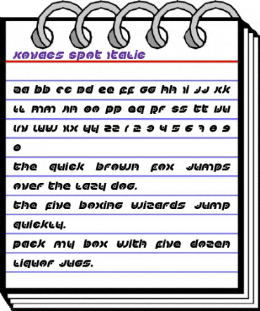Kovacs Spot Italic Italic animated font preview Kovacs Spot Italic Italic animated font preview