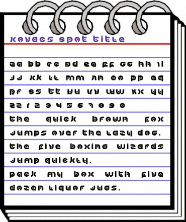 Kovacs Spot Title Regular animated font preview