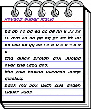 Kovacs Super-Italic Italic animated font preview Kovacs Super-Italic Italic animated font preview