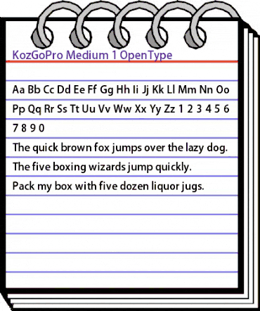 Kozuka Gothic Pro M animated font preview