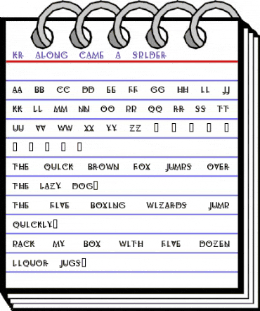 KR Along Came A Spider Regular animated font preview