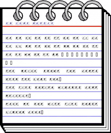 KR Come Monday Regular animated font preview KR Come Monday Regular animated font preview