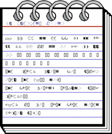 KR Crescent Moons Regular animated font preview