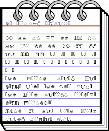 KR Wiccan Symbols Regular animated font preview
